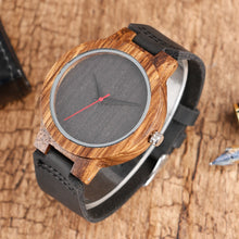 Load image into Gallery viewer, Black/Coffee/Green Dial Natural Bamboo Wood Watch Men Women Genuine Leather Wooden Clock Male hour Reloj de madera