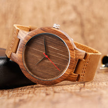 Load image into Gallery viewer, Black/Coffee/Green Dial Natural Bamboo Wood Watch Men Women Genuine Leather Wooden Clock Male hour Reloj de madera