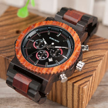 Load image into Gallery viewer, 51mm Big Size Men Watch BOBO BIRD relogio masculino Wooden Quartz Top Luxury Watches for Dad Gift reloj mujer Accept Logo