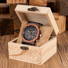 Load image into Gallery viewer, 51mm Big Size Men Watch BOBO BIRD relogio masculino Wooden Quartz Top Luxury Watches for Dad Gift reloj mujer Accept Logo