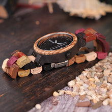 Load image into Gallery viewer, BOBO BIRD Bamboo Wooden Lover Couple Watches Men Show Date Ladies Wristwatch Women Quartz Male bayan kol saati Gift in Wood Box