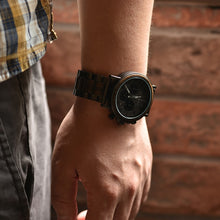 Load image into Gallery viewer, BOBO BIRD Chronograph Men Watch Wooden Luxury Stainless Steel Quartz Wristwatches with Calendar erkek kuvars saatler