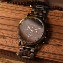 Load image into Gallery viewer, BOBO BIRD Chronograph Men Watch Wooden Luxury Stainless Steel Quartz Wristwatches with Calendar erkek kuvars saatler
