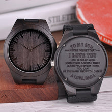 Load image into Gallery viewer, BOBO BIRD Engraving Men Watches Family Gifts for Son DAD MOM Men's Quartz Women Wristwatch logo for Boyfriend Engrave Logo D26