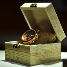 Load image into Gallery viewer, BOBO BIRD Gold Watch Men Luxury Brand Wooden Wristwatches Date Display Stop Watches reloj golden hour
