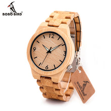 Load image into Gallery viewer, BOBO BIRD L-D27 Luminous Hand Natural All Bamboo Wood Watches Top Brand Luxury Men Watch with Japanese Movement For Gift