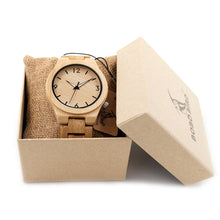 Load image into Gallery viewer, BOBO BIRD L-D27 Luminous Hand Natural All Bamboo Wood Watches Top Brand Luxury Men Watch with Japanese Movement For Gift