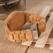 Load image into Gallery viewer, BOBO BIRD L-D27 Luminous Hand Natural All Bamboo Wood Watches Top Brand Luxury Men Watch with Japanese Movement For Gift