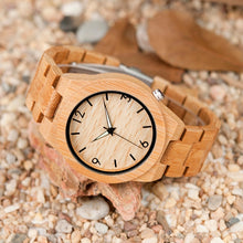 Load image into Gallery viewer, BOBO BIRD L-D27 Luminous Hand Natural All Bamboo Wood Watches Top Brand Luxury Men Watch with Japanese Movement For Gift