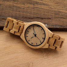 Load image into Gallery viewer, BOBO BIRD L-D27 Luminous Hand Natural All Bamboo Wood Watches Top Brand Luxury Men Watch with Japanese Movement For Gift