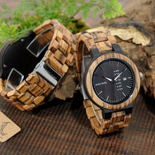 Load image into Gallery viewer, BOBO BIRD LO26-1-2 Men Wristwatches Quartz Movement Complete Calendar Watch Week Display Fashion Erkek Kol Saati