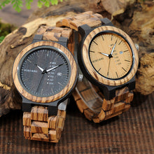 Load image into Gallery viewer, BOBO BIRD LO26-1-2 Men Wristwatches Quartz Movement Complete Calendar Watch Week Display Fashion Erkek Kol Saati