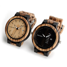Load image into Gallery viewer, BOBO BIRD LO26-1-2 Men Wristwatches Quartz Movement Complete Calendar Watch Week Display Fashion Erkek Kol Saati