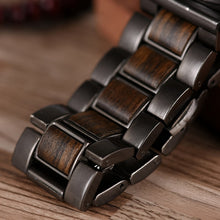 Load image into Gallery viewer, BOBO BIRD Luxury Wood Stainless Steel Men Watch Stylish Wooden Timepieces Chronograph Quartz Watches relogio masculino W-Q26