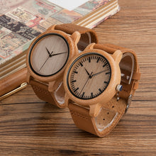 Load image into Gallery viewer, BOBO BIRD Mens Watches Top Brand Luxury Women Watch Wood Bamboo Wristwatches with Leather Strap relogio masculino DROP SHIPPING