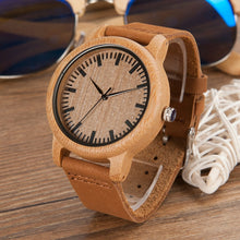 Load image into Gallery viewer, BOBO BIRD Mens Watches Top Brand Luxury Women Watch Wood Bamboo Wristwatches with Leather Strap relogio masculino DROP SHIPPING