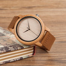 Load image into Gallery viewer, BOBO BIRD Mens Watches Top Brand Luxury Women Watch Wood Bamboo Wristwatches with Leather Strap relogio masculino DROP SHIPPING
