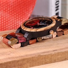 Load image into Gallery viewer, BOBO BIRD Relogio Masculino Wooden Watch Men Luxury Date Display Wood Japanese Quartz Watches Men's Great Gift erkek kol saati