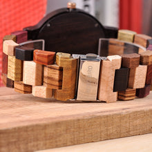 Load image into Gallery viewer, BOBO BIRD Relogio Masculino Wooden Watch Men Luxury Date Display Wood Japanese Quartz Watches Men's Great Gift erkek kol saati
