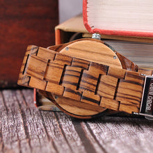 Load image into Gallery viewer, BOBO BIRD Wood Men Watch erkek kol saati Fashion Luxury Design Watches Women Wooden and Agate Inlay Case relogio masculino V-Q05