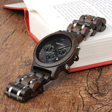 Load image into Gallery viewer, BOBO BIRD Wood Watches Men Business Luxury Stop Watch Color Optional with Wood Stainless Steel Band V-P19