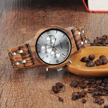 Load image into Gallery viewer, BOBO BIRD Wood Watches Men Business Luxury Stop Watch Color Optional with Wood Stainless Steel Band V-P19
