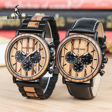 Load image into Gallery viewer, BOBO BIRD Wooden Men Watch Relogio Masculino Luminous Luxury Top Brand Chronograph Watches erkek kol saati Drop Shipping