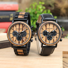 Load image into Gallery viewer, BOBO BIRD Wooden Men Watch Relogio Masculino Luminous Luxury Top Brand Chronograph Watches erkek kol saati Drop Shipping