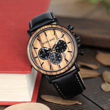 Load image into Gallery viewer, BOBO BIRD Wooden Men Watch Relogio Masculino Luminous Luxury Top Brand Chronograph Watches erkek kol saati Drop Shipping
