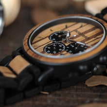 Load image into Gallery viewer, BOBO BIRD Wooden Men Watch Relogio Masculino Luminous Luxury Top Brand Chronograph Watches erkek kol saati Drop Shipping
