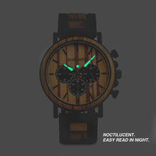 Load image into Gallery viewer, BOBO BIRD Wooden Watch Men erkek kol saati Luxury Stylish Wood Timepieces Chronograph Military Quartz Watches in Wood Gift Box