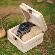 Load image into Gallery viewer, BOBO BIRD Wooden Watch Men relogio masculino Wood Metal Strap Chronograph Date Quartz Watches Luxury Versatile.