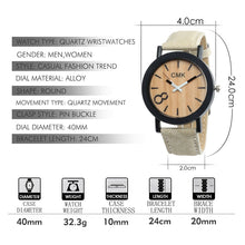 Load image into Gallery viewer, Fashion Luxury Imitation Wood Grain Watch Men Women Simple Casual Leather Clocks Mens Watches Couple Sports Quartz Wristwatch