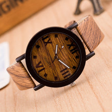 Load image into Gallery viewer, Genvivia Watch Men's Bamboo Wooden Wristwatches Roman Numerals Wood Leather Band Luxury Wood Watches for Men as Gifts Item