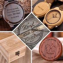 Load image into Gallery viewer, Personality Creative Design Logo MESSAGE Engraved Carved Customize ONLY Logo cost Laser Charge No Watch