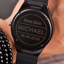 Load image into Gallery viewer, Personalized Engraved Wooden Watches Gifts For Dad,,Mom, friends, Birthday,Anniversary Day,Groomsman Gift