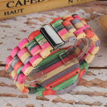 Load image into Gallery viewer, Unique Colorful Men Bamboo Watches Lovers Handmade Natural Wooden Bracelet Quartz Analog Luxury Wristwatches Ideal Gifts Items