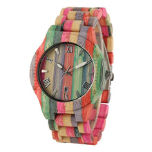 Load image into Gallery viewer, Unique Colorful Men Bamboo Watches Lovers Handmade Natural Wooden Bracelet Quartz Analog Luxury Wristwatches Ideal Gifts Items