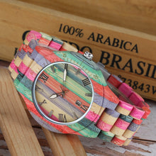 Load image into Gallery viewer, Unique Colorful Men Bamboo Watches Lovers Handmade Natural Wooden Bracelet Quartz Analog Luxury Wristwatches Ideal Gifts Items