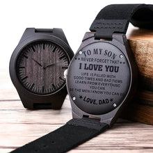 Load image into Gallery viewer, Wood Engraving Men Watch Family Gifts Personalized Watches Special Groomsmen Present a Great Gift for Men Drop Shipping