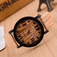 Load image into Gallery viewer, Wooden Quartz Men Watches Casual Wooden Color Leather Strap Watch Wood Male Wristwatch Relojes Relogio Masculino Drop Ship