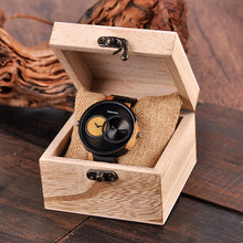 Load image into Gallery viewer, relogio masculino BOBO BIRD Watch Men 2 Time Zone Wooden Quartz Watches Women Design Men's Gift Wristwatches In Wooden Box W-R10