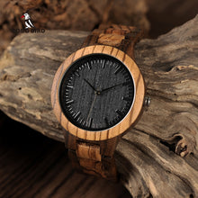 Load image into Gallery viewer, relogio masculino BOBO BIRD Wood Men Watch Zabra Wooden Timepieces Quartz Watches for Men Watch in Gift Box Accept Drop Shipping