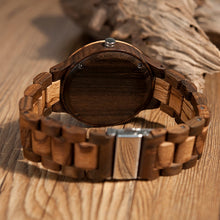 Load image into Gallery viewer, relogio masculino BOBO BIRD Wood Men Watch Zabra Wooden Timepieces Quartz Watches for Men Watch in Gift Box Accept Drop Shipping