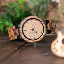 Load image into Gallery viewer, relogio masculino BOBO BIRD Wood Watch Men erkek kol saati Week Display Date Japan Quartz Men' Watches Accept Logo Drop Shipping