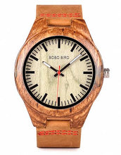 Load image into Gallery viewer, BOBO BIRD Wood Men Watch erkek kol saati Fashion Luxury Design Watches Women Wooden and Agate Inlay Case relogio masculino V-Q05