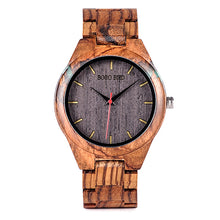 Load image into Gallery viewer, BOBO BIRD Wood Men Watch erkek kol saati Fashion Luxury Design Watches Women Wooden and Agate Inlay Case relogio masculino V-Q05