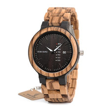Load image into Gallery viewer, BOBO BIRD LO26-1-2 Men Wristwatches Quartz Movement Complete Calendar Watch Week Display Fashion Erkek Kol Saati