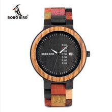 Load image into Gallery viewer, BOBO BIRD Bamboo Wooden Lover Couple Watches Men Show Date Ladies Wristwatch Women Quartz Male bayan kol saati Gift in Wood Box