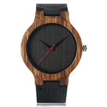 Load image into Gallery viewer, Black/Coffee/Green Dial Natural Bamboo Wood Watch Men Women Genuine Leather Wooden Clock Male hour Reloj de madera
